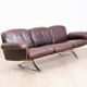 Brown leather 3-seater sofa by Sede, model DS 31, vintage 1960s.
