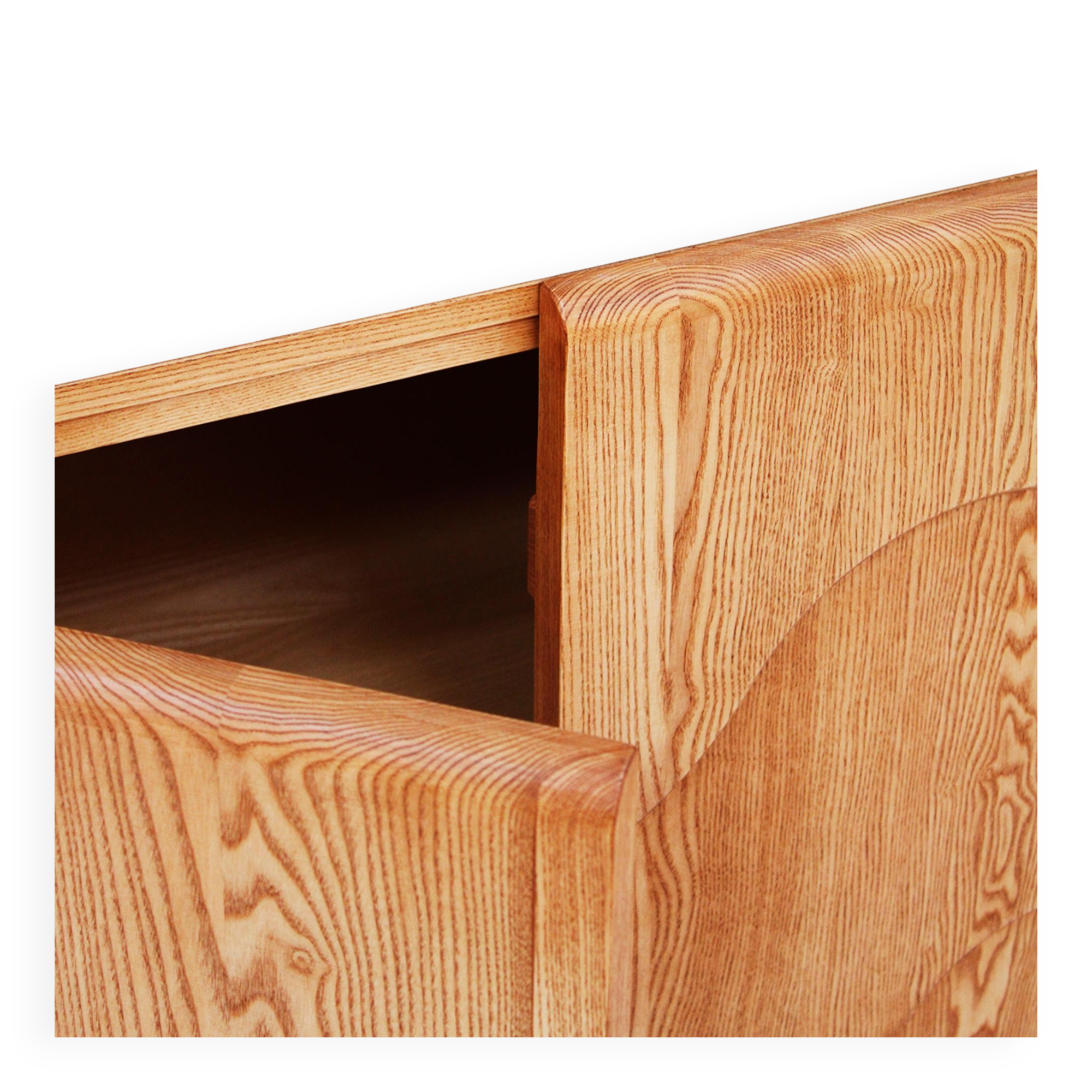 Contemporary Handcrafted Oak Solid Wood And Travertine Italian Sideboard