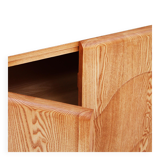 Contemporary Handcrafted Oak Solid Wood And Travertine Italian Sideboard