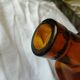 Vintage 6 sided amber bottle