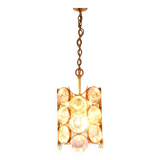 Pair of small golden brass pendants, Sciolari design for Palwa, Germany, 1970s.