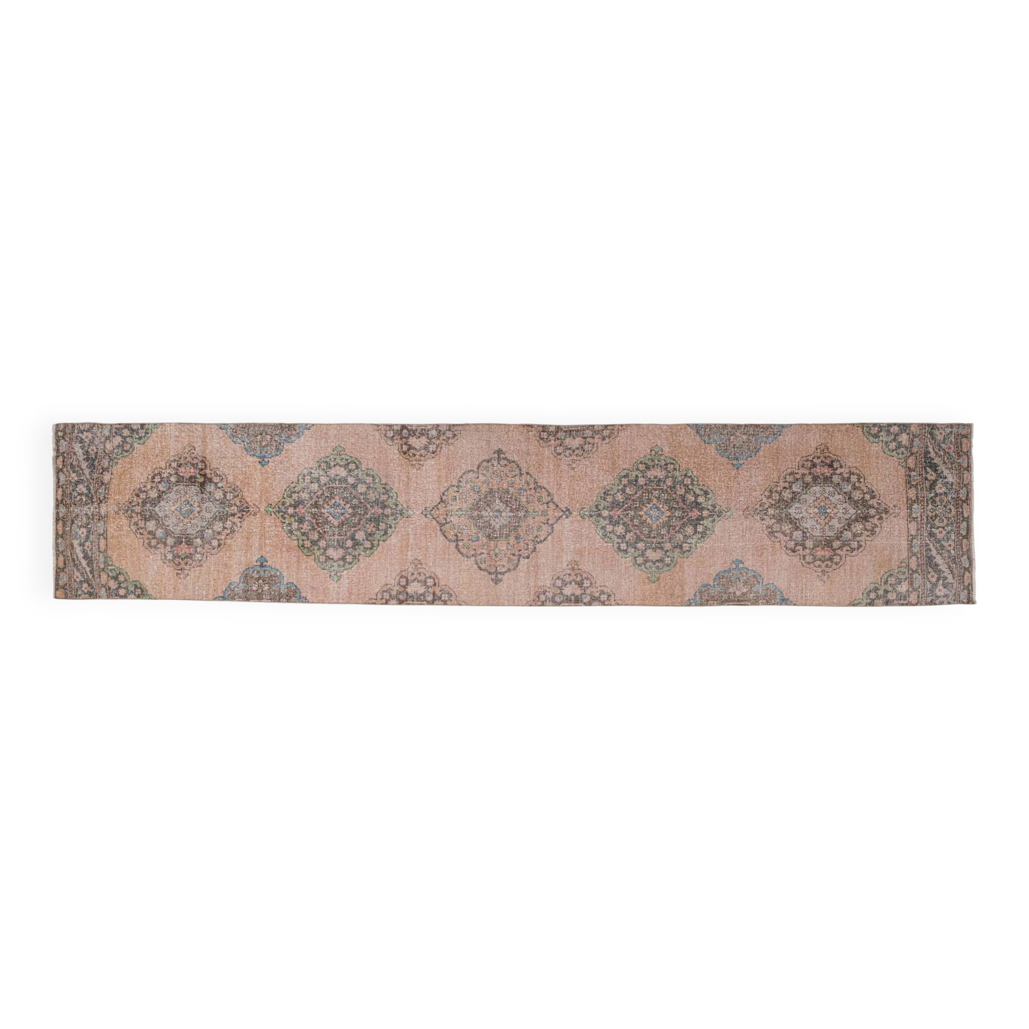 Vintage Turkish hallway rug 80x406 cm