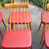 Set of 6 beech chairs from the 50s