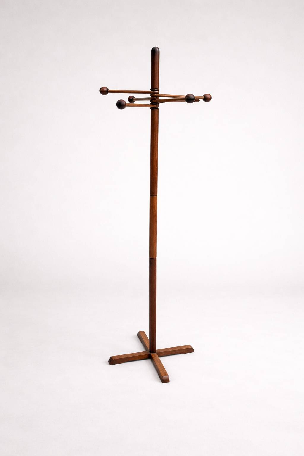 Sculptural wooden coat rack – 1960s modernist design