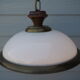 Suspension in white opaline, its edge in aged brass