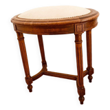 Louis XVI style stool in stained beech with velvet seat. 20th century.