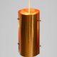 Two 50s tube pendant lamps consisting of two screwed-together copper bowls