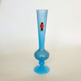 Vase soliflore en opaline italienne bleue
