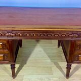 Renaissance style desk in solid oak, richly carved
