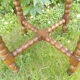 Side table with beaded legs