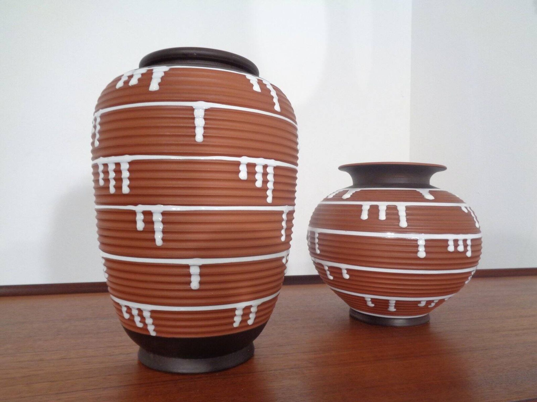German ceramic vase, 1960s, set of 2