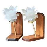 Pair of pink bedside lamps or wall lights