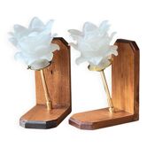 Pair of pink bedside lamps or wall lights