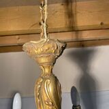 Lustre vintage en laiton doré à 6 feux - Style classique