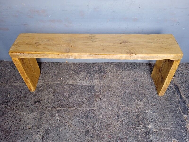 Bench 120 cm patinated solid wood
