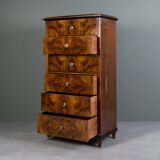 Biedermeier chest of drawers with a secretary, walnut veneer
