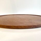 Scandinavian round tray teak vintage
