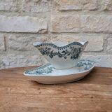 Old sauce boat on fixed frame Guadeloupe Saint Amand ceramic model