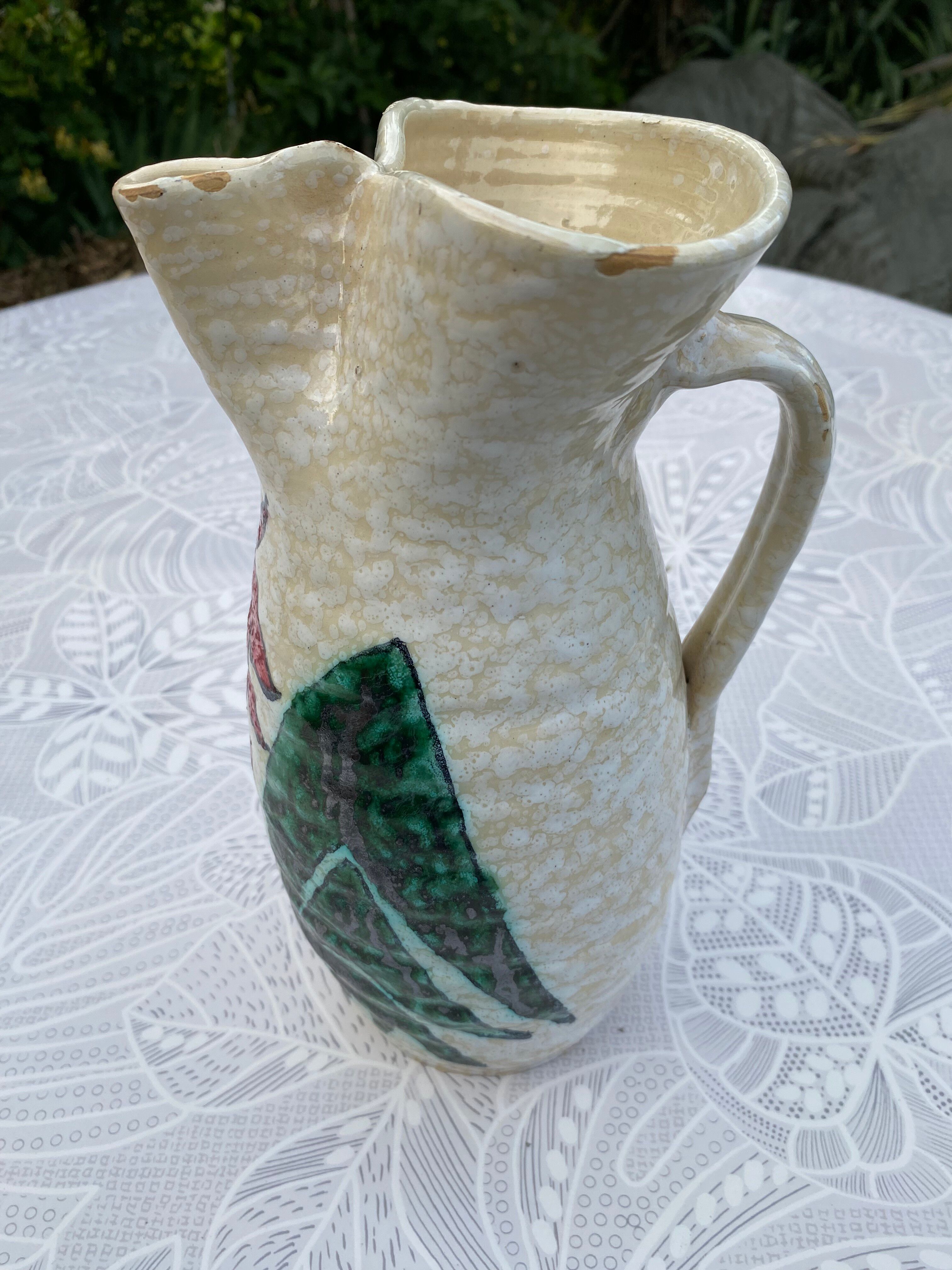 Vintage Ceramic Jug / Pitcher Sanguino Toledo Spain