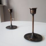 Pair of vintage Scandinavian brass candlesticks