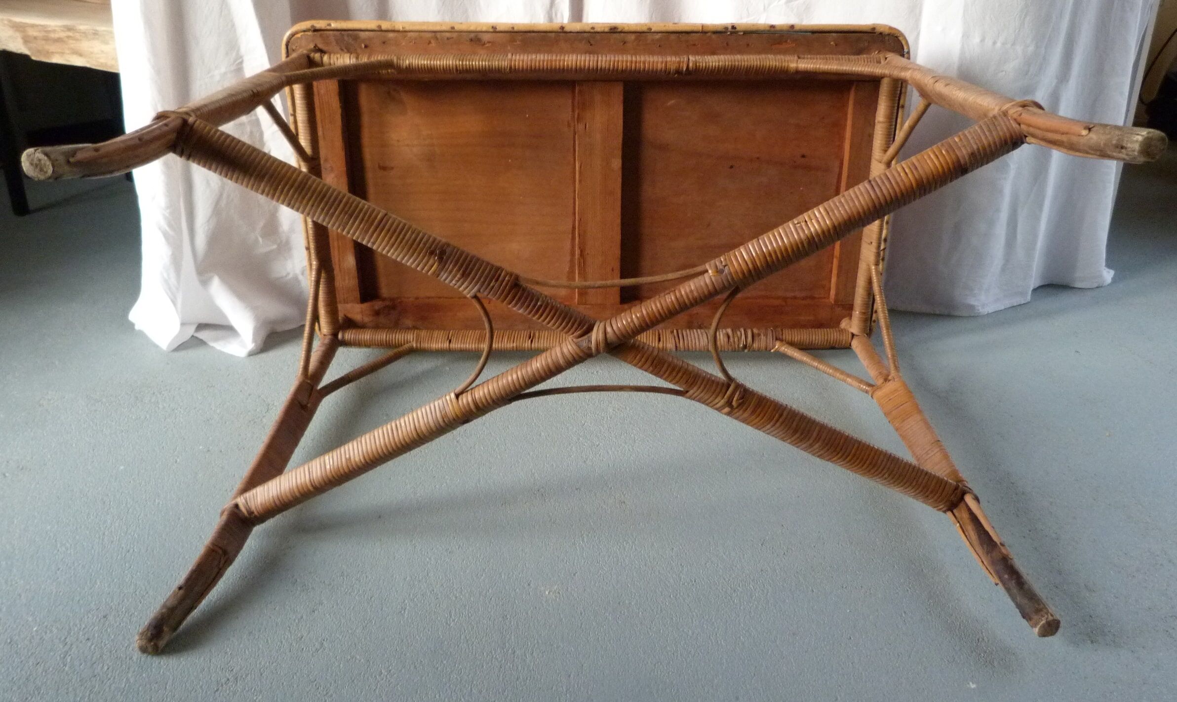 Bamboo and leather console