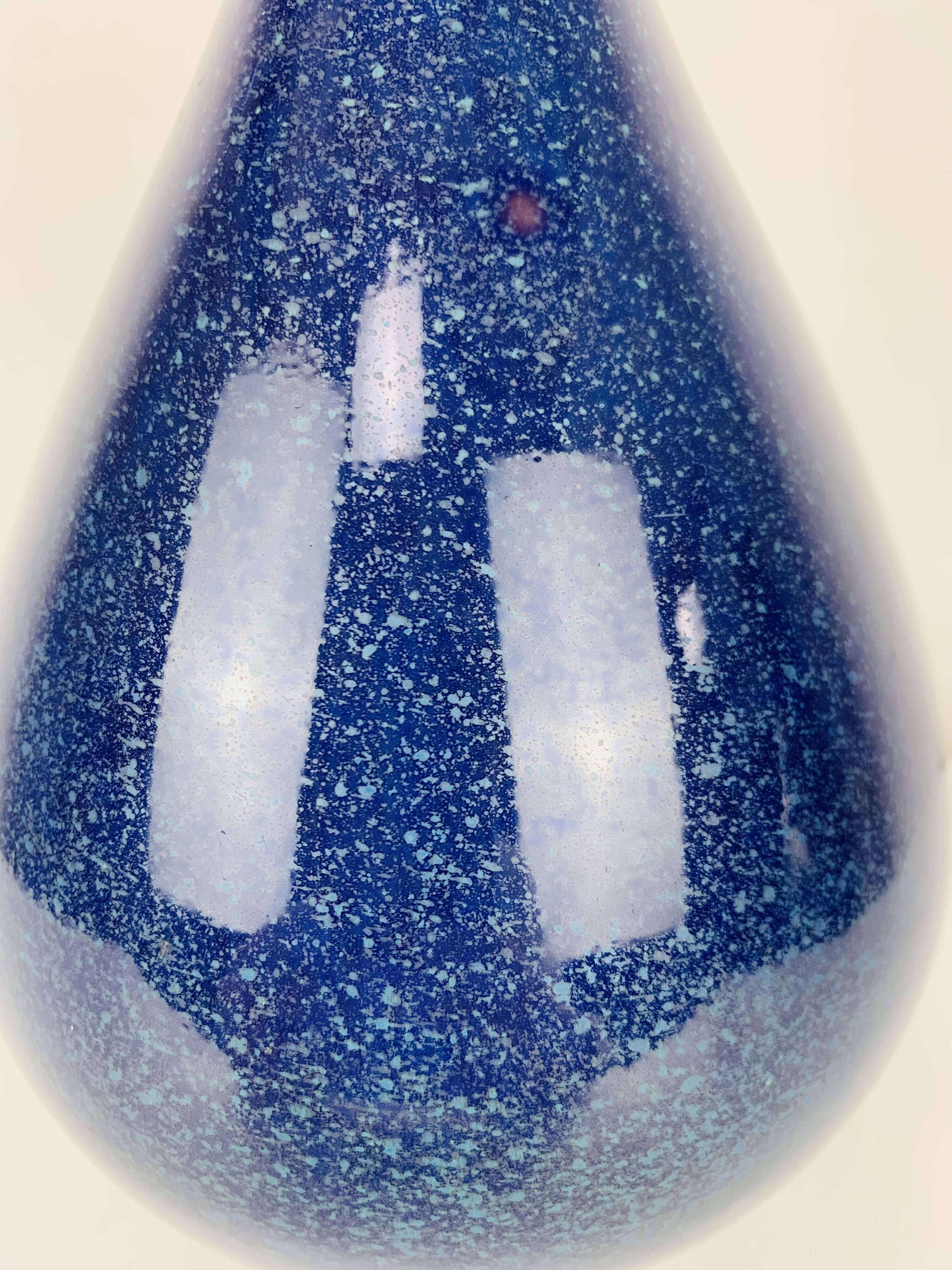 Vintage blue ceramic vase