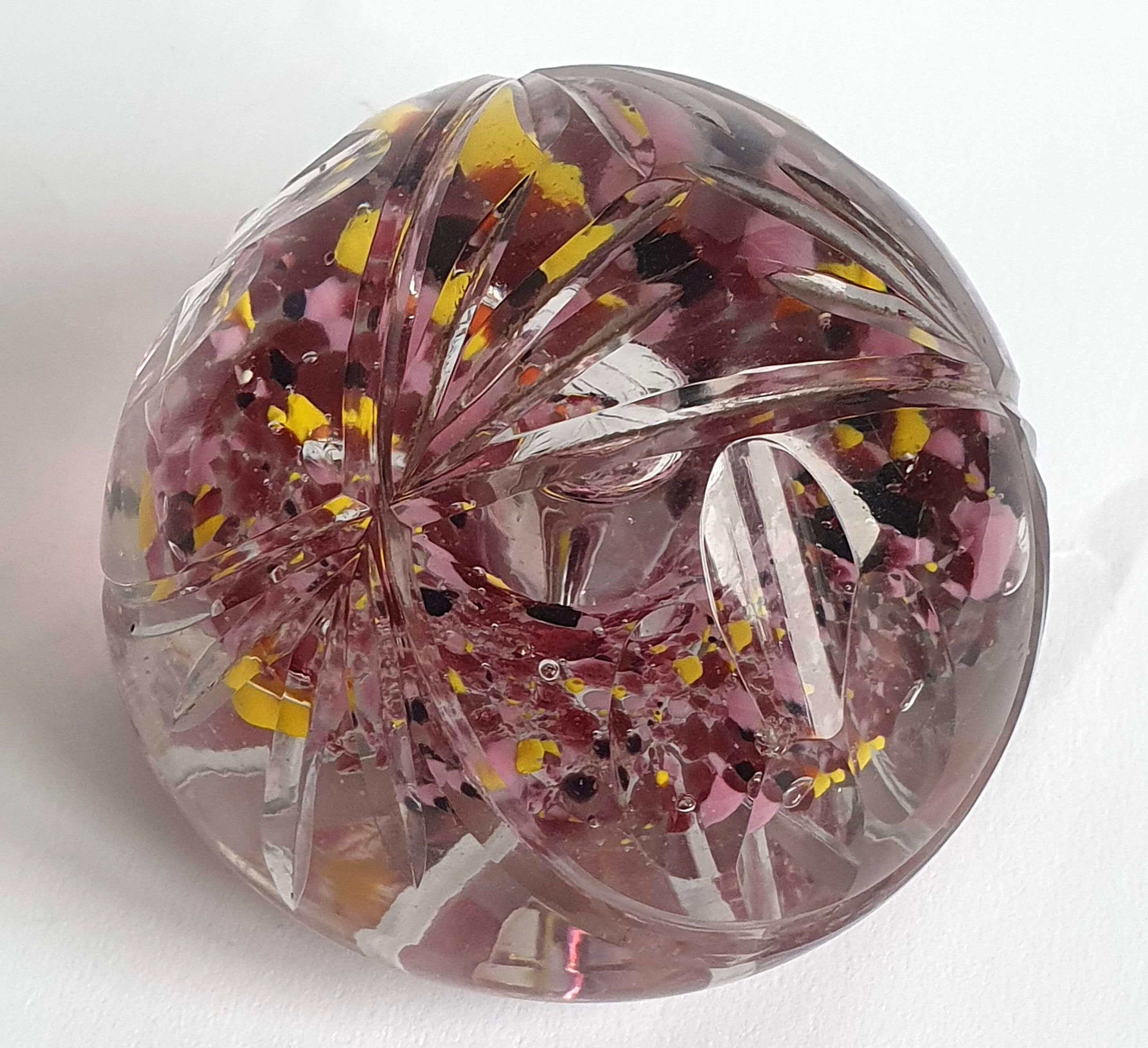 Cut crystal paperweight sulphide
