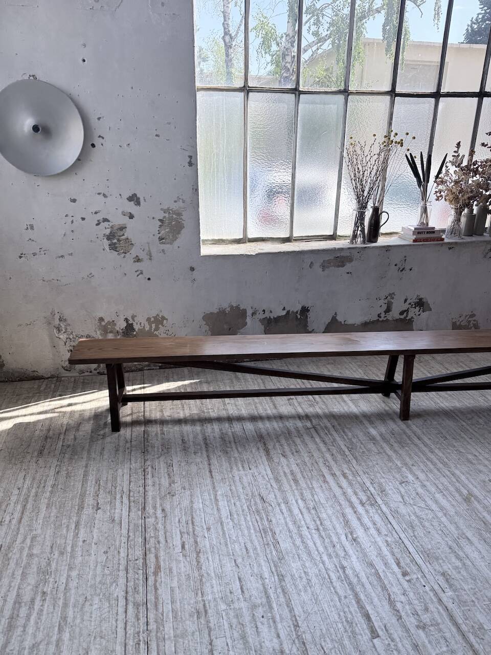 Paire de bancs de ferme chêne 4 mètres