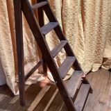 Antique 6-step wooden stepladder