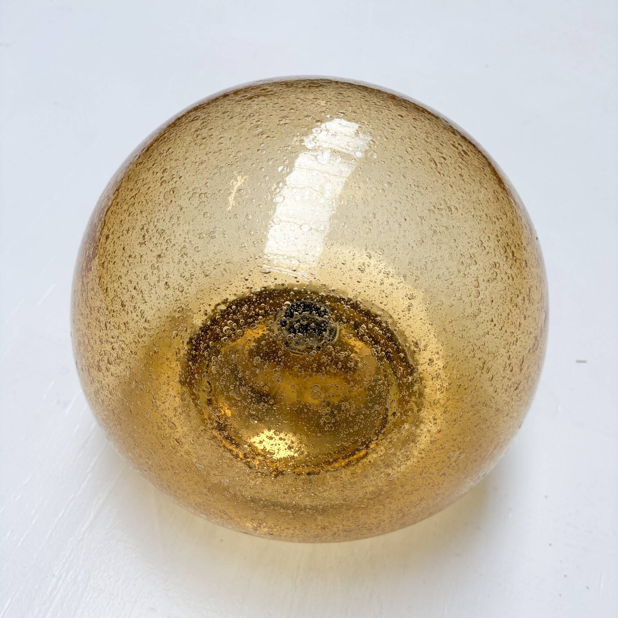 Amber colored mushroom ceiling or wall lamp, 1960s