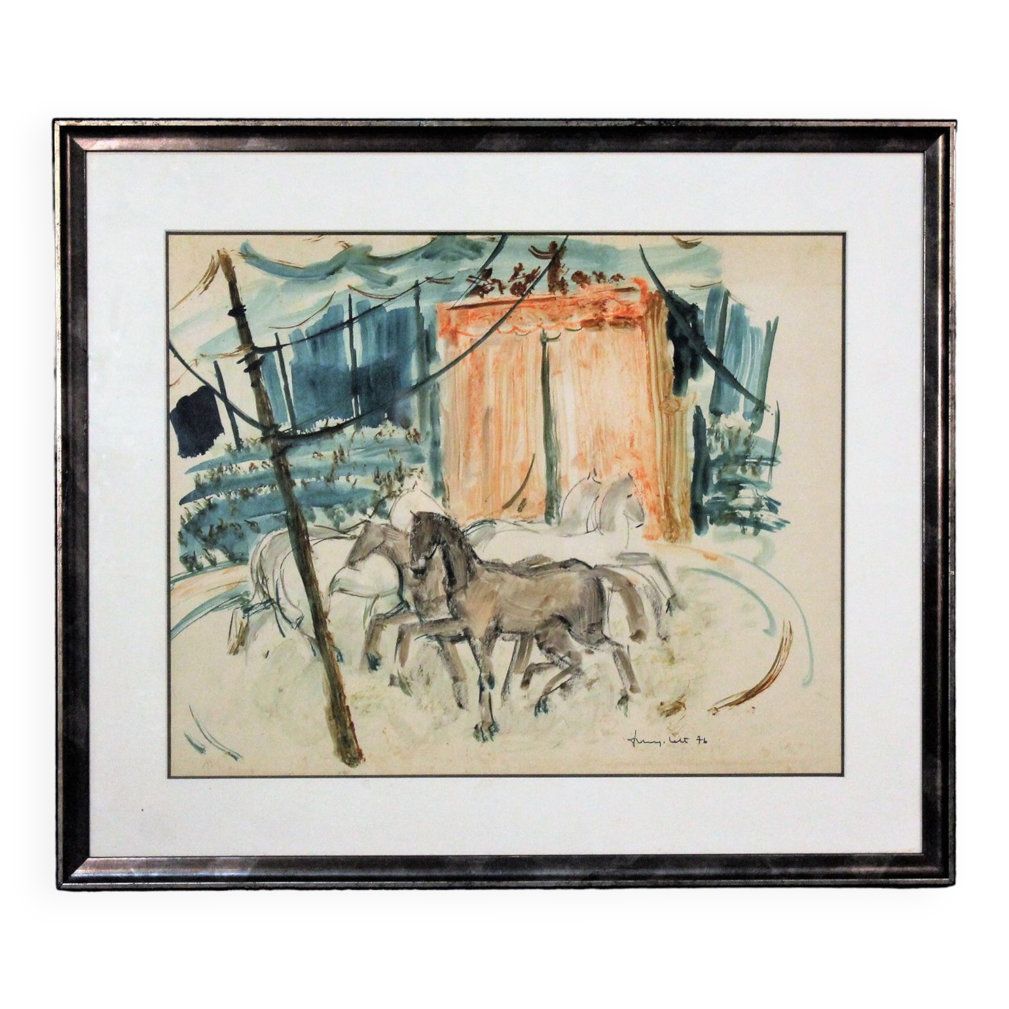 Watercolor "Circus" 1970s