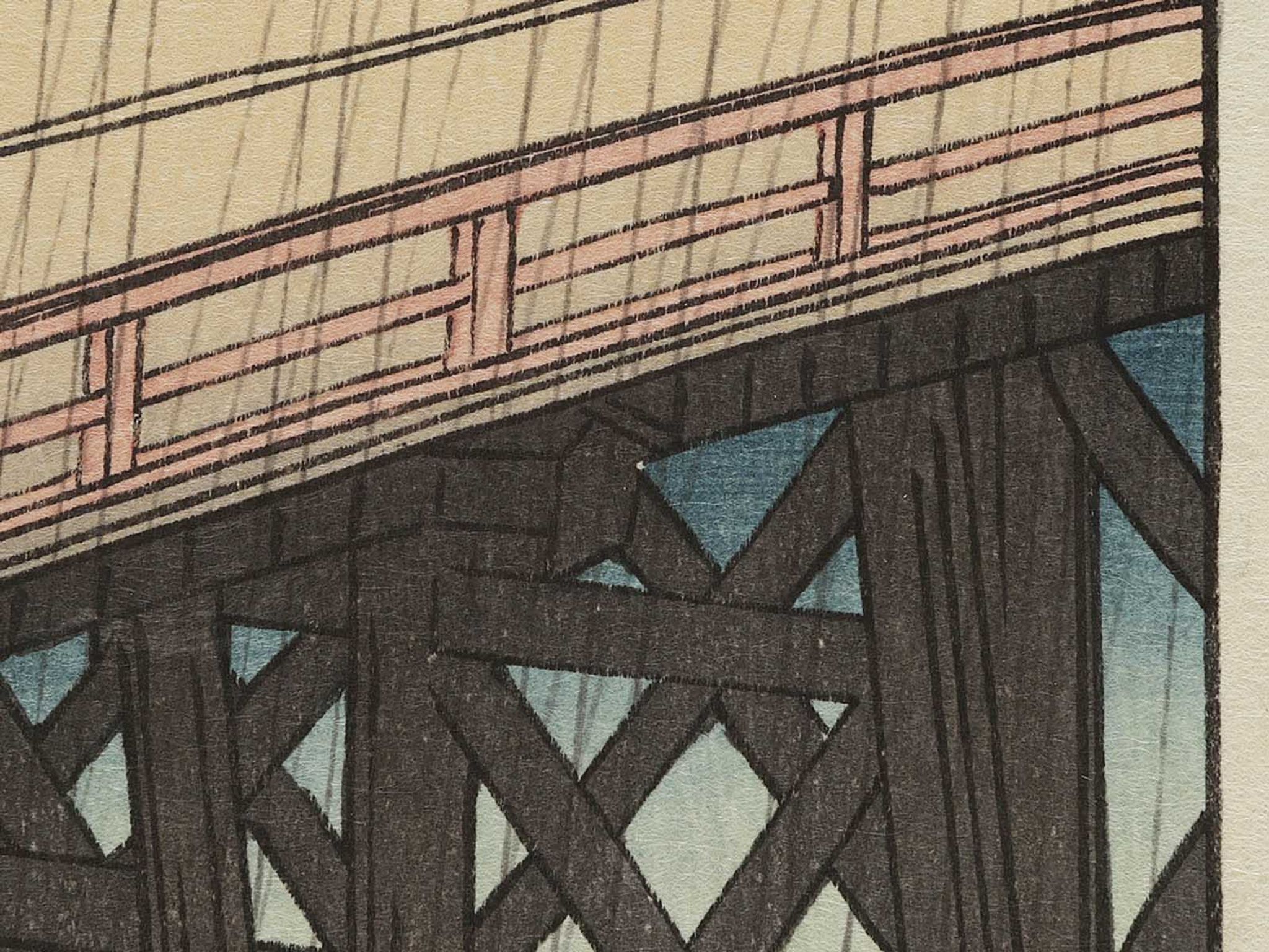 Sudden Shower Over Ohashi Bridge and Atake_Utagawa Hiroshige
