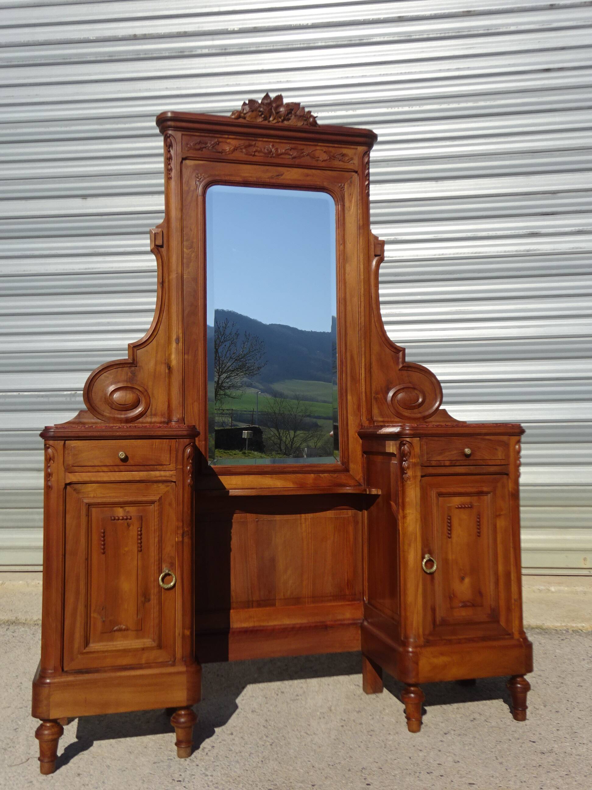 Coiffeuse avec rangements style Louis XVI
