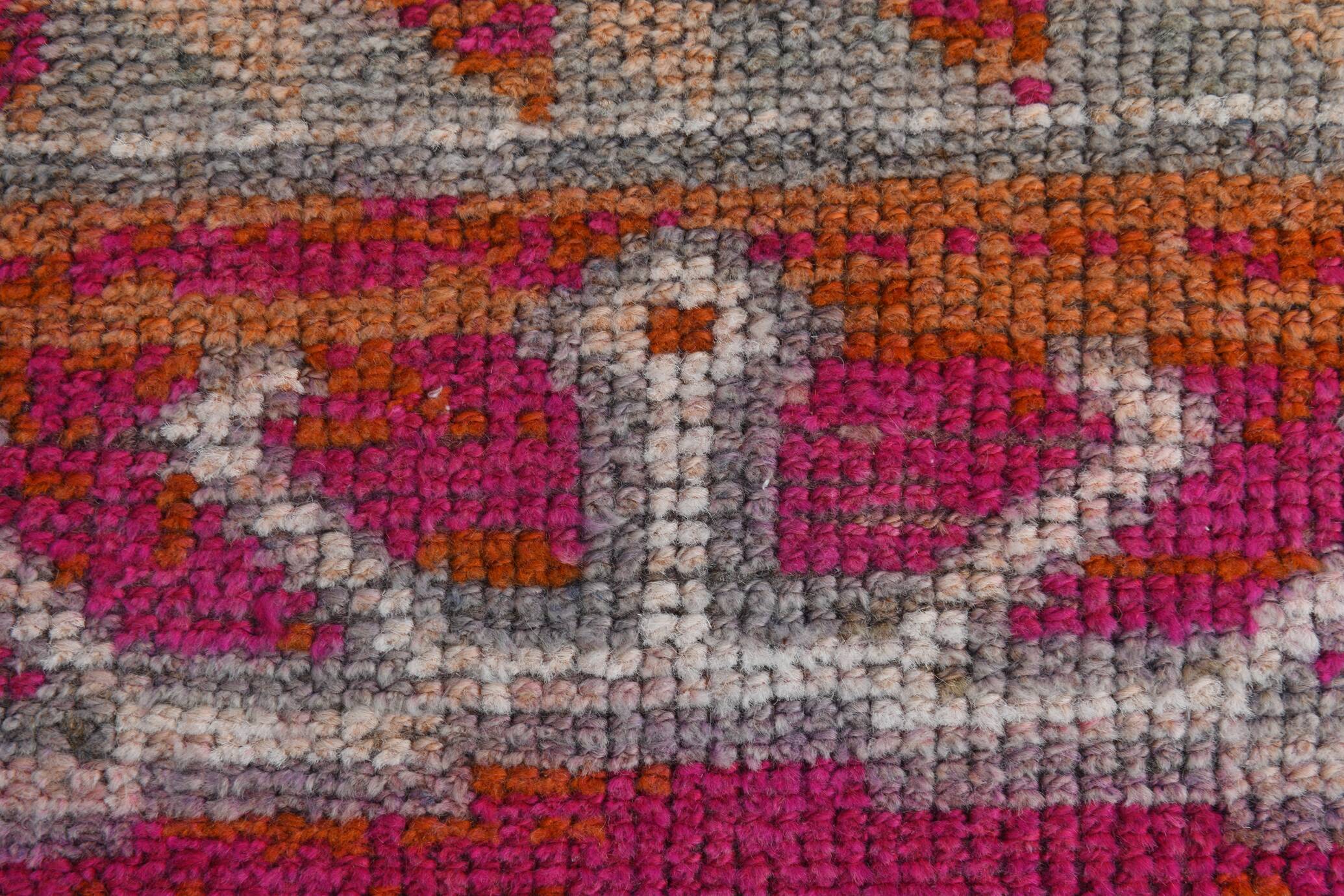 Orange & Green Turkish Runner Rug, 84x368Cm