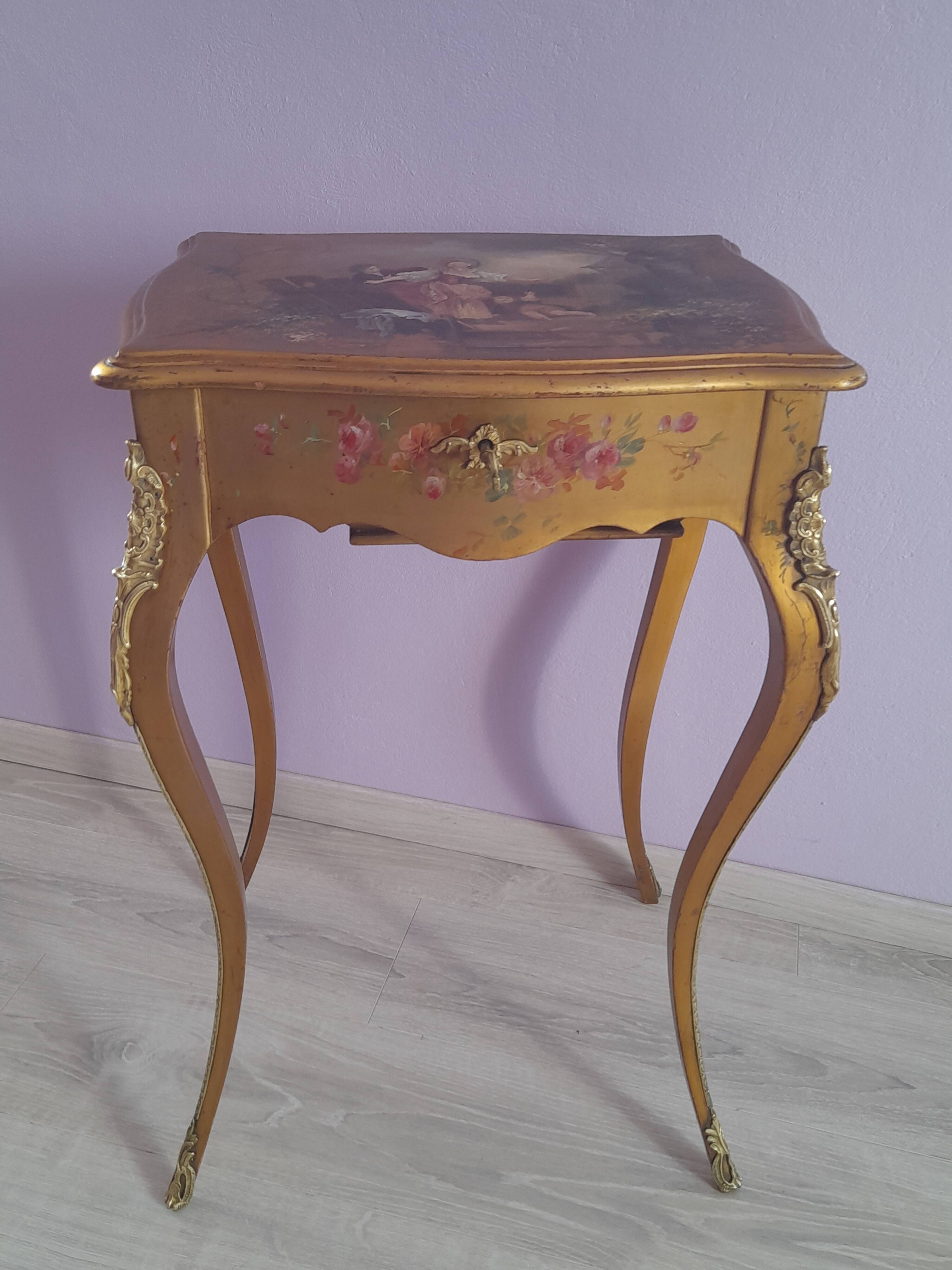 19th century giltwood work table