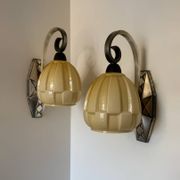 Appliques Art Déco bronze argenté Peuch & Besse