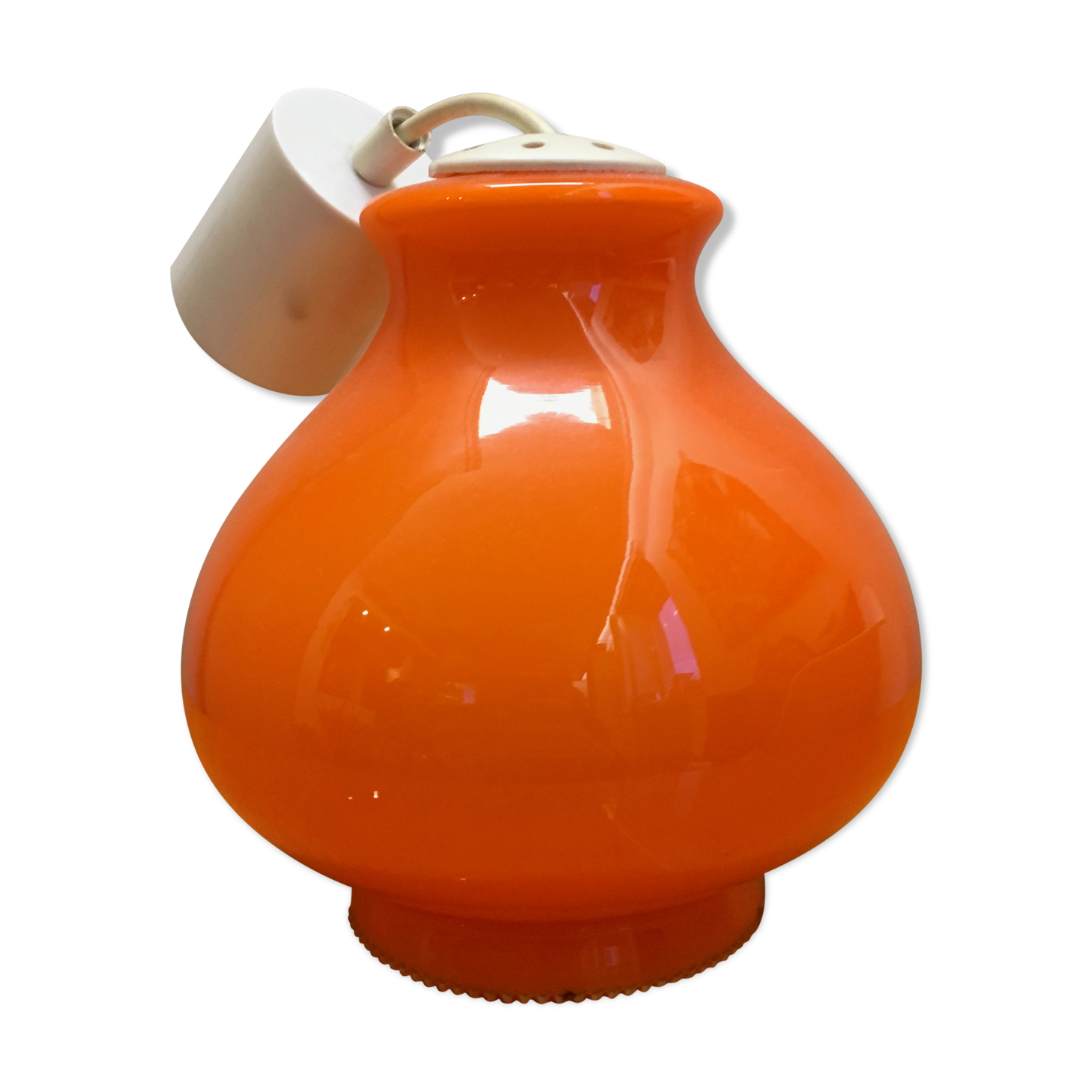 Opaline orange pendant light, 1970s