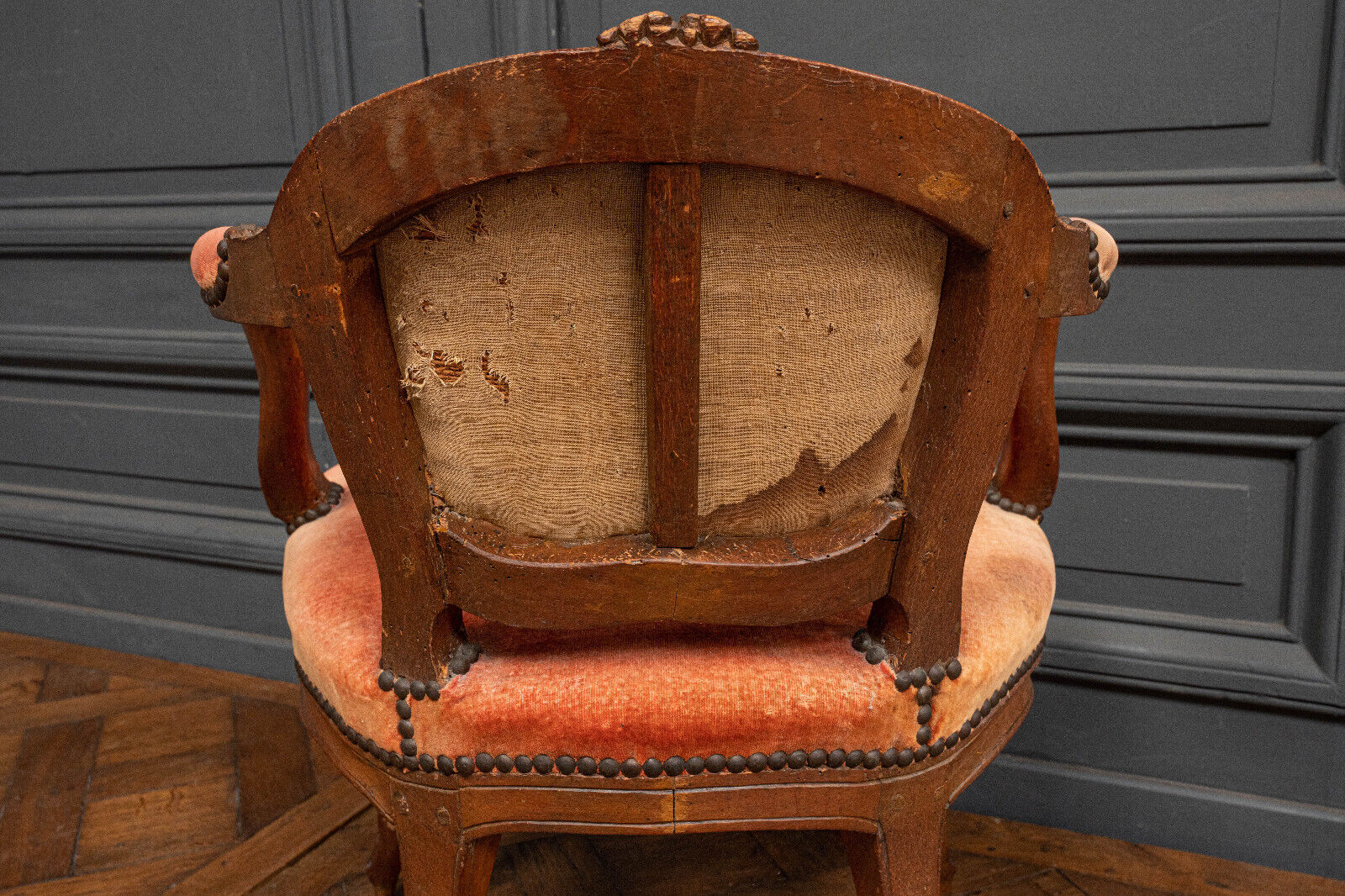 Small convertible armchair Louis XV style late nineteenth velvet