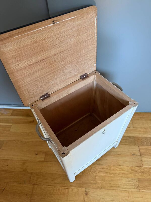 Tabouret coffre en Formica vintage années 50