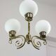Vintage Italian Brass and Opaline Chandelier
