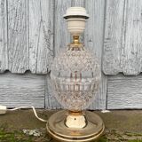 Hollywood Regency Style Brass Crystal Table Lamp
