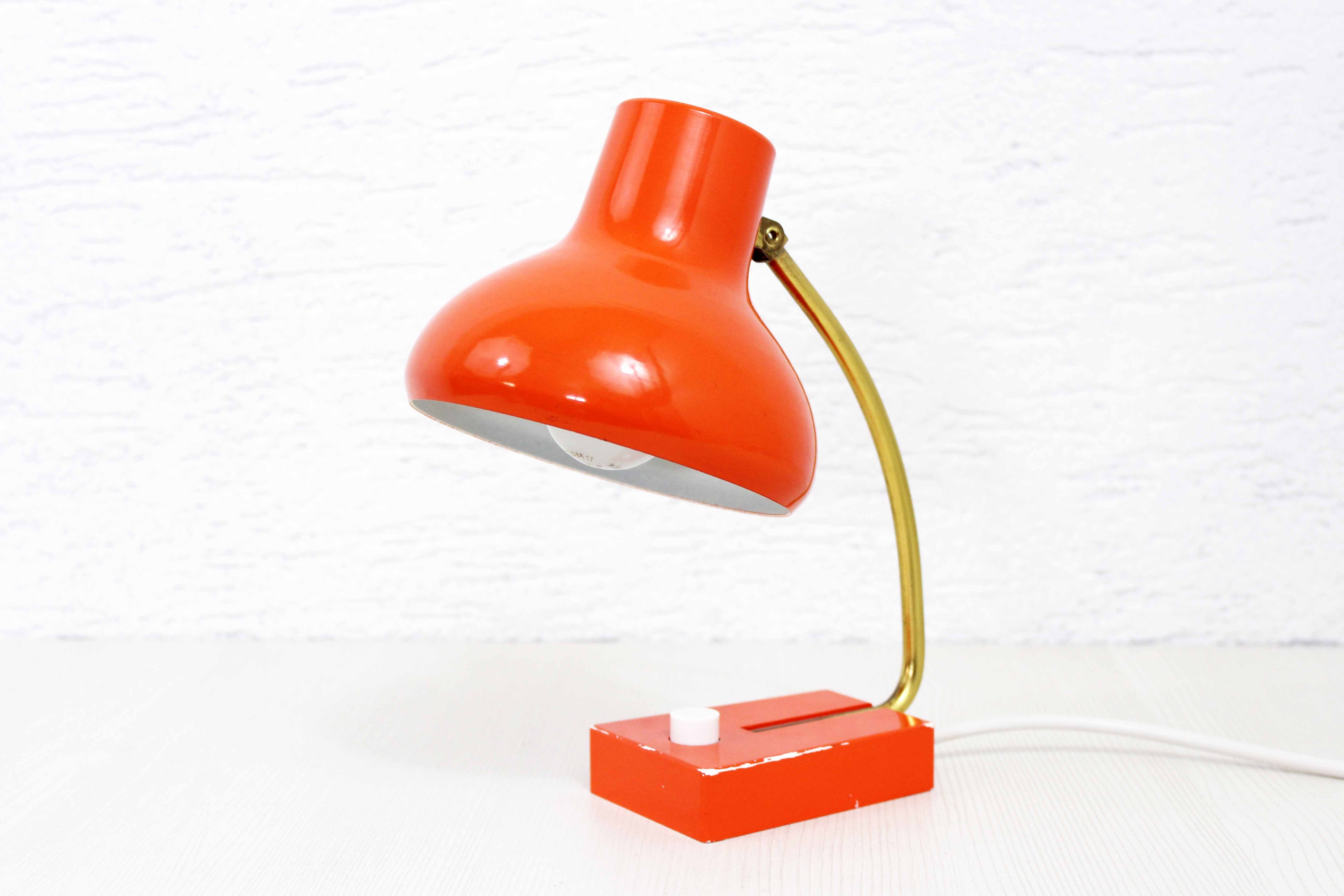 Vintage lamp in orange metal