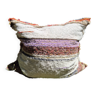 Housse de pouf artisanal - tissé main coton recyclé - 120 x 120 cm