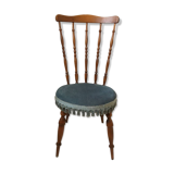 Bohemian chair with blue velvet and fringes