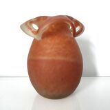 Vase verre marbré mat