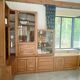 Corner buffet shelf in solid elm desmarchelier