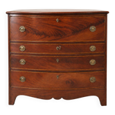 Flame mahogany drop-leaf writing desk, English style.