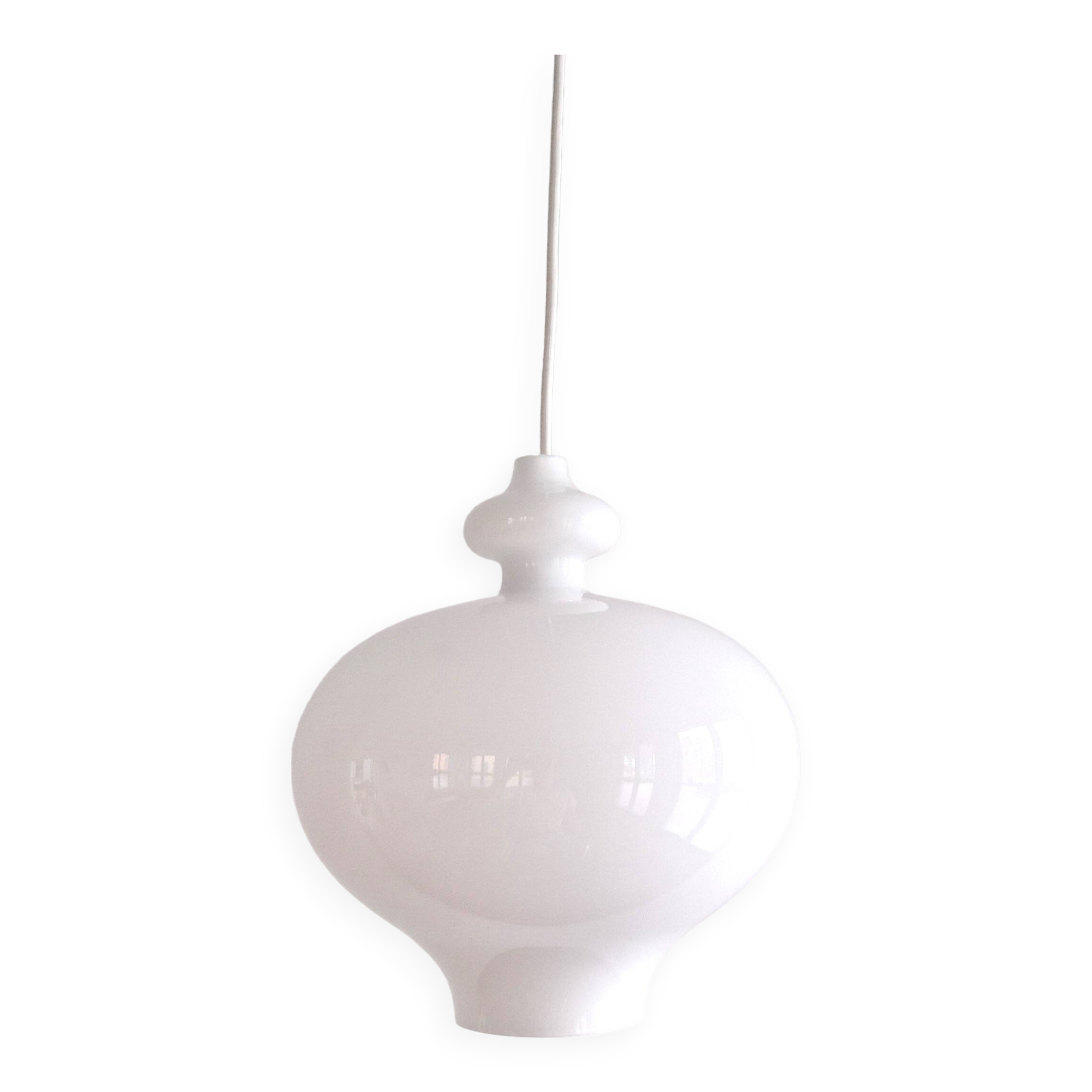 White glass pendant lamp by Hans Agne Jakobsson for Staff Leuchten