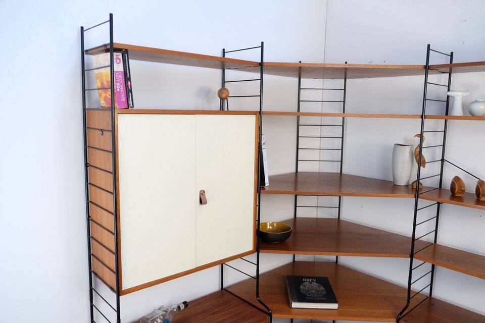 WHB teak shelving system, 1960s–70s retro vintage style.