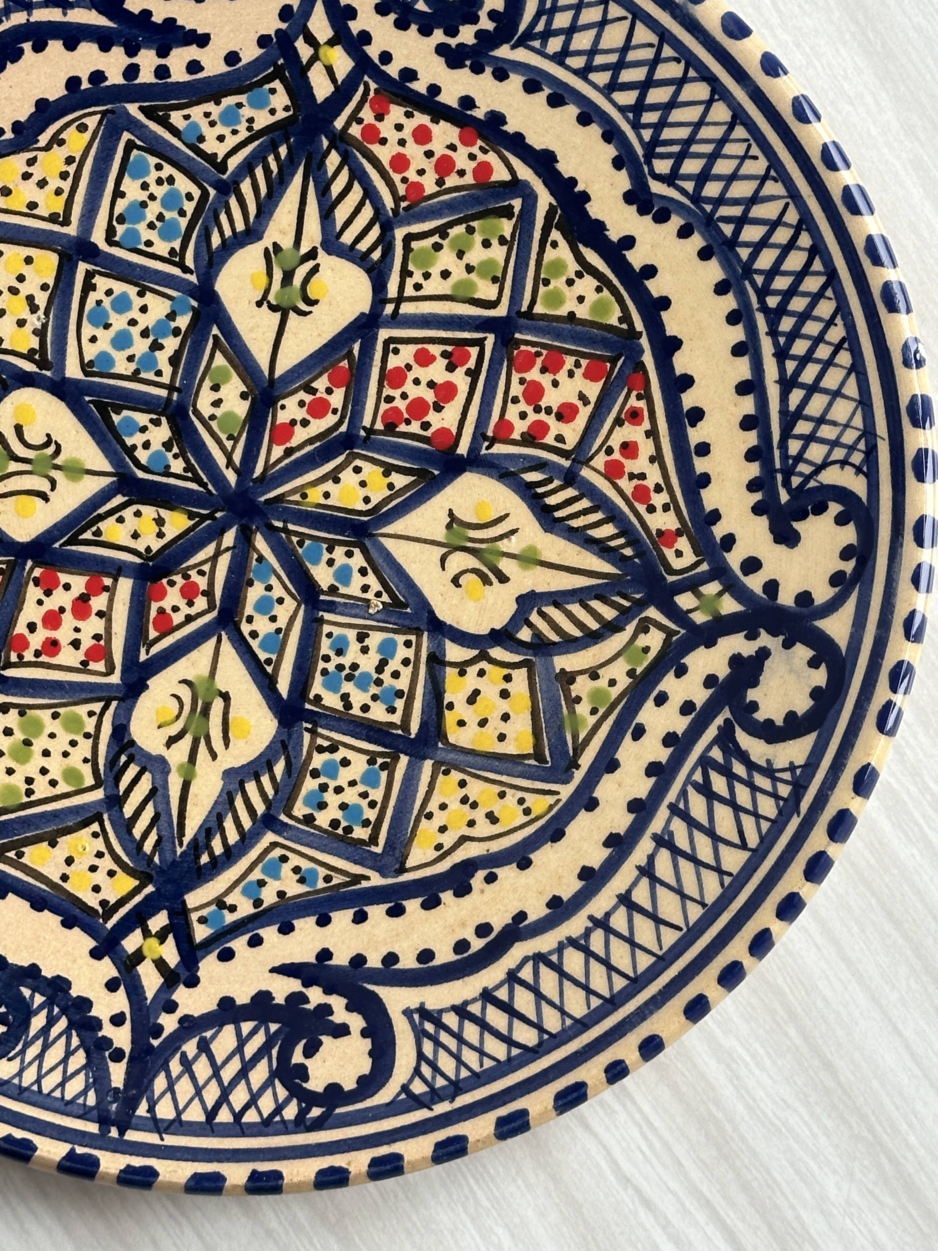 Decorative ceramic plate from Nabeul, Tunisia.